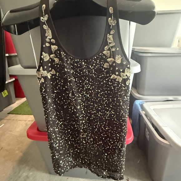 Black Sequin Embellished Women's Top p62 - Picture 1 of 4
